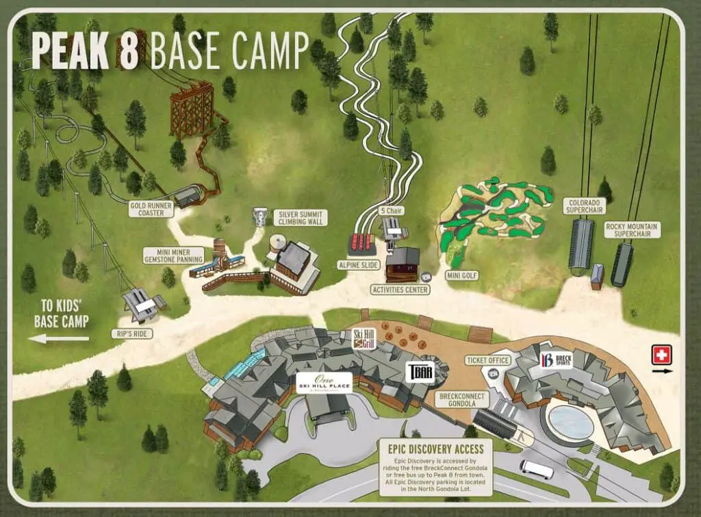 Map of Peak 8 Base Camp and Breckenridge Resortin Colorado