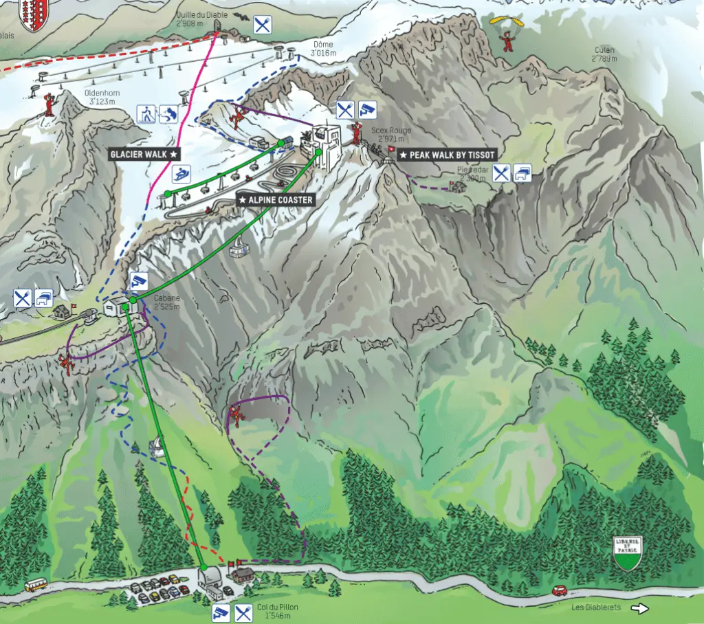 Glacier 3000 Map